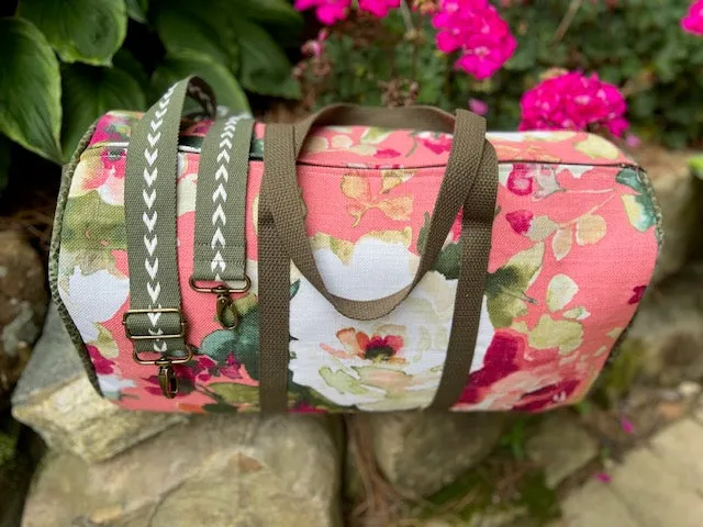 Dallas Duffel - Rose & Olive Duffel Bag - Travel Bag - Overnight Bag - Floral