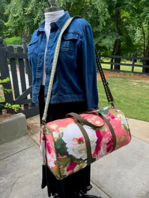 Dallas Duffel - Rose & Olive Duffel Bag - Travel Bag - Overnight Bag - Floral