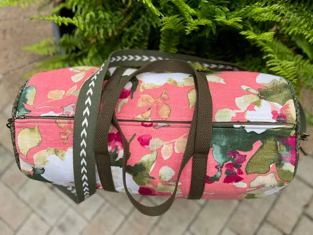 Dallas Duffel - Rose & Olive Duffel Bag - Travel Bag - Overnight Bag - Floral