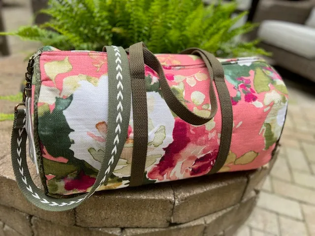 Dallas Duffel - Rose & Olive Duffel Bag - Travel Bag - Overnight Bag - Floral
