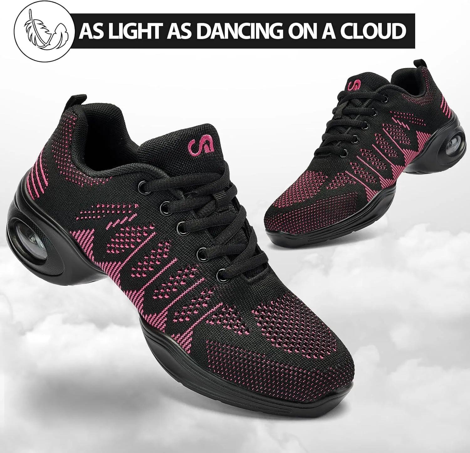 Dance Shoes for Women Jazz Shoes Women Dance Sneakers Breathable Air Cushion Split Sole Athletic Walking Dance Shoes Platform Shoe