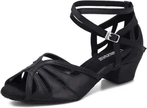 Dance Shoes for Women Low Heel Ballroom Dance Shoes Salsa Latin Practice Dancing Shoes Cuban Heels 1.5 inch