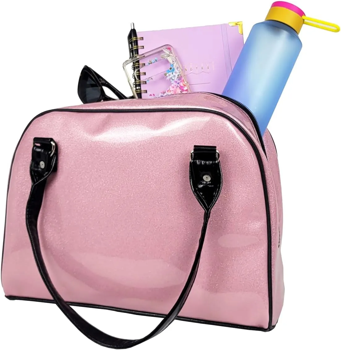 Dazzling, Colorful, Sparkly, Faux Patent Leather, Large, Shiny, Handbag, Travel Bag, Satchel, Fav Tote