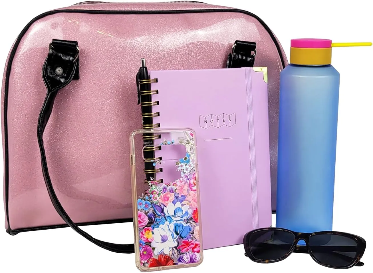 Dazzling, Colorful, Sparkly, Faux Patent Leather, Large, Shiny, Handbag, Travel Bag, Satchel, Fav Tote