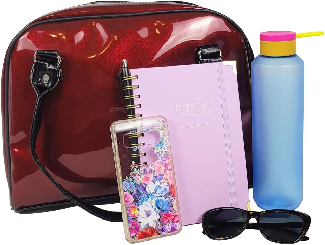 Dazzling, Colorful, Sparkly, Faux Patent Leather, Large, Shiny, Handbag, Travel Bag, Satchel, Fav Tote