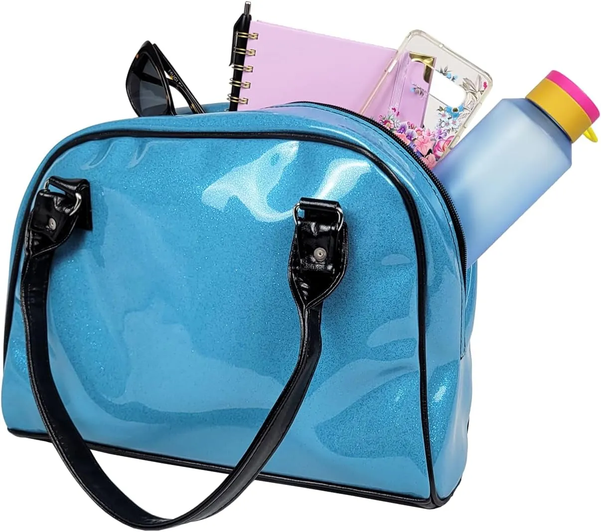 Dazzling, Colorful, Sparkly, Faux Patent Leather, Large, Shiny, Handbag, Travel Bag, Satchel, Fav Tote