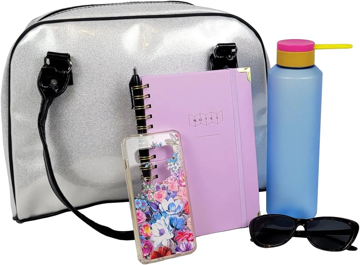 Dazzling, Colorful, Sparkly, Faux Patent Leather, Large, Shiny, Handbag, Travel Bag, Satchel, Fav Tote