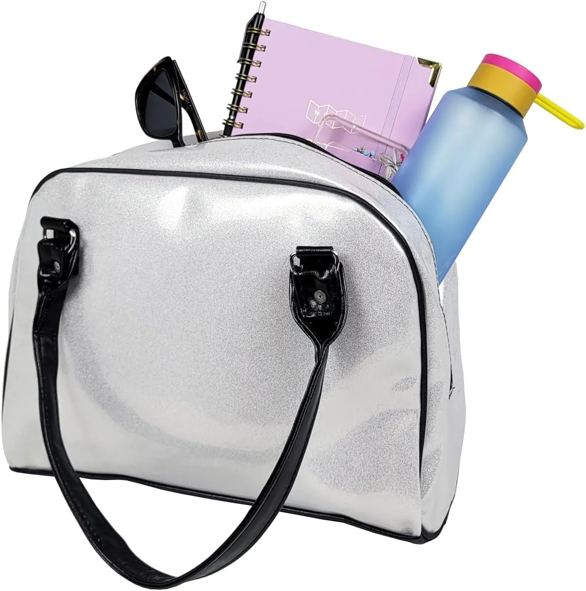 Dazzling, Colorful, Sparkly, Faux Patent Leather, Large, Shiny, Handbag, Travel Bag, Satchel, Fav Tote