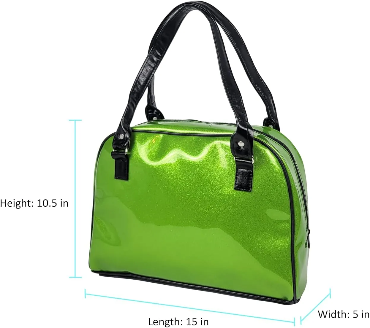 Dazzling, Colorful, Sparkly, Faux Patent Leather, Large, Shiny, Handbag, Travel Bag, Satchel, Fav Tote