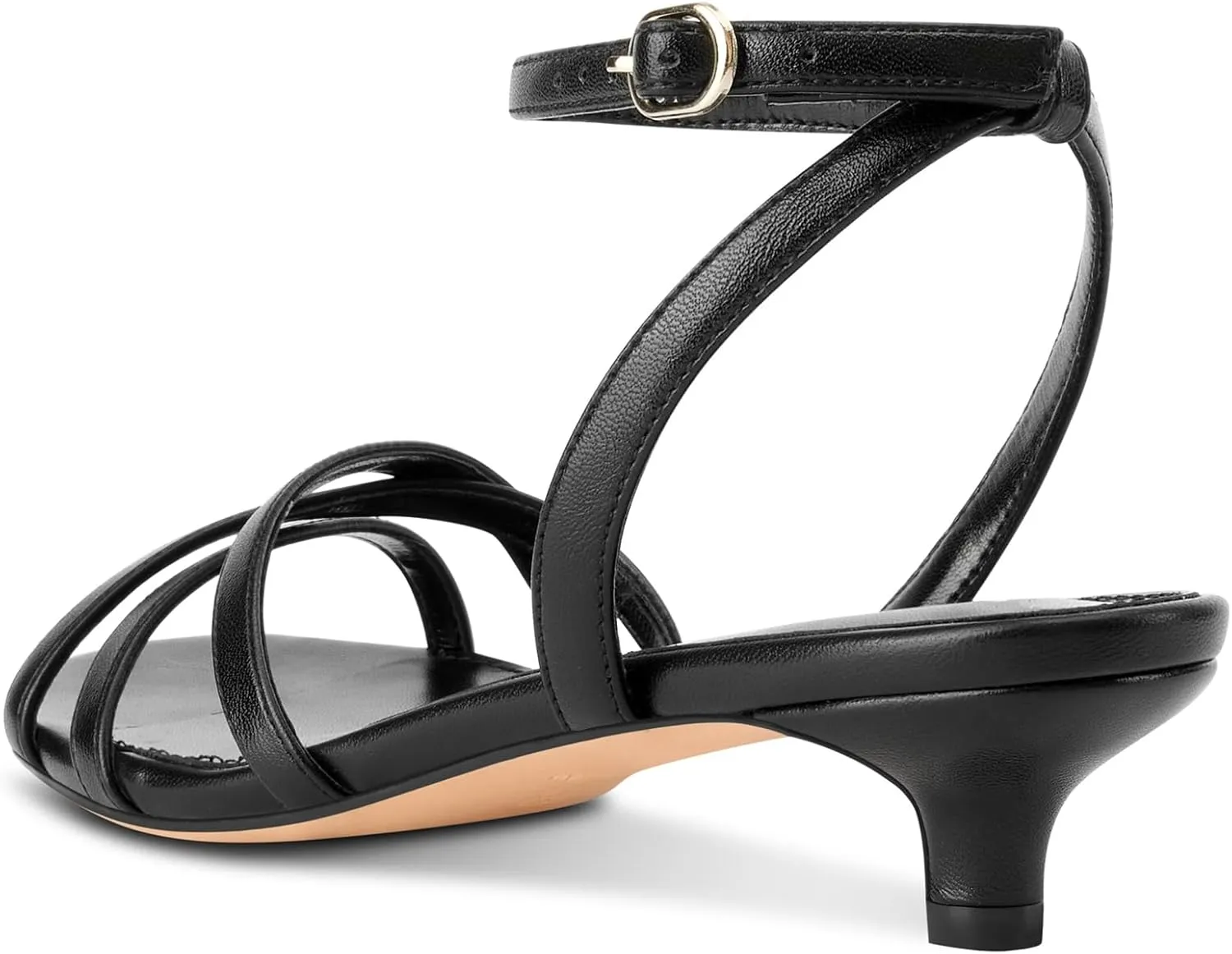 DearOnly Womens Ankle Strap Peep Open Toe Low Heels Strappy Kitten Heel Sandals Slingback Prom Buckle Dress Shoes 1.4 Inches Heels