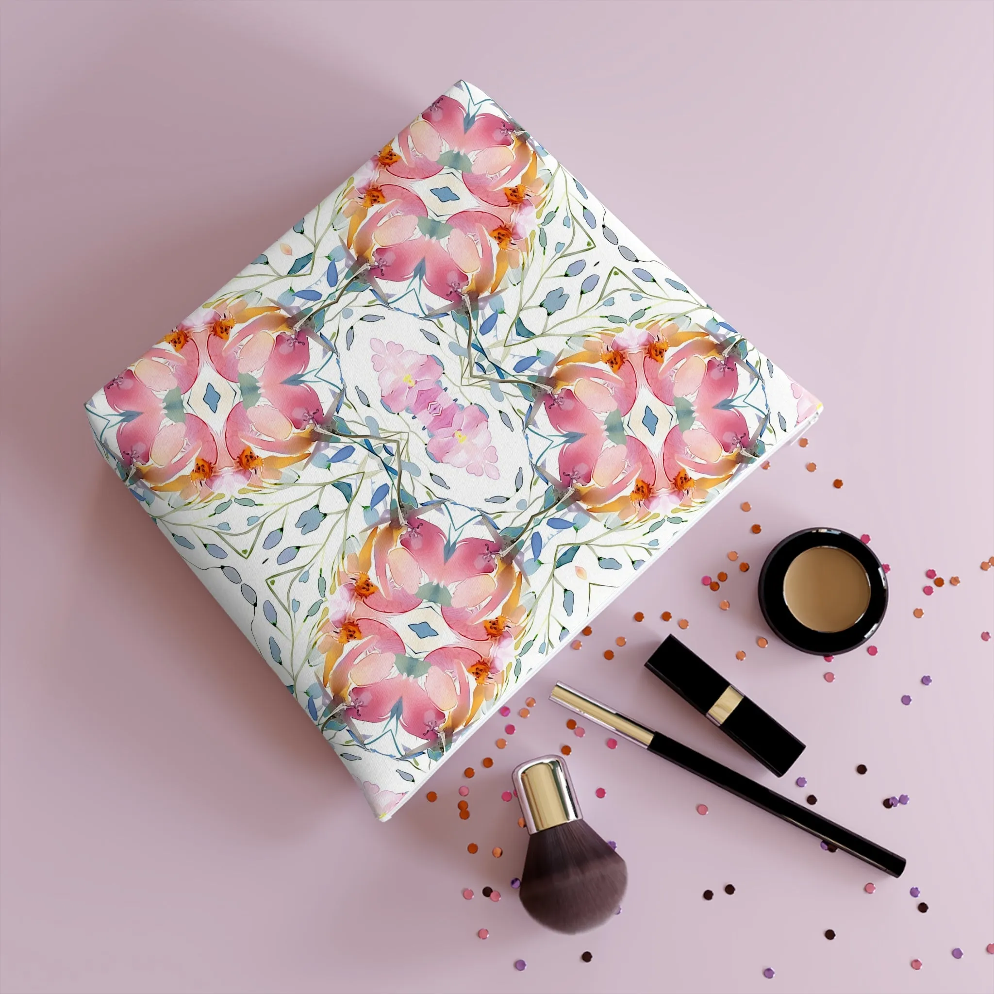 Delicate Diamond Bloom | Cotton Cosmetic Bag