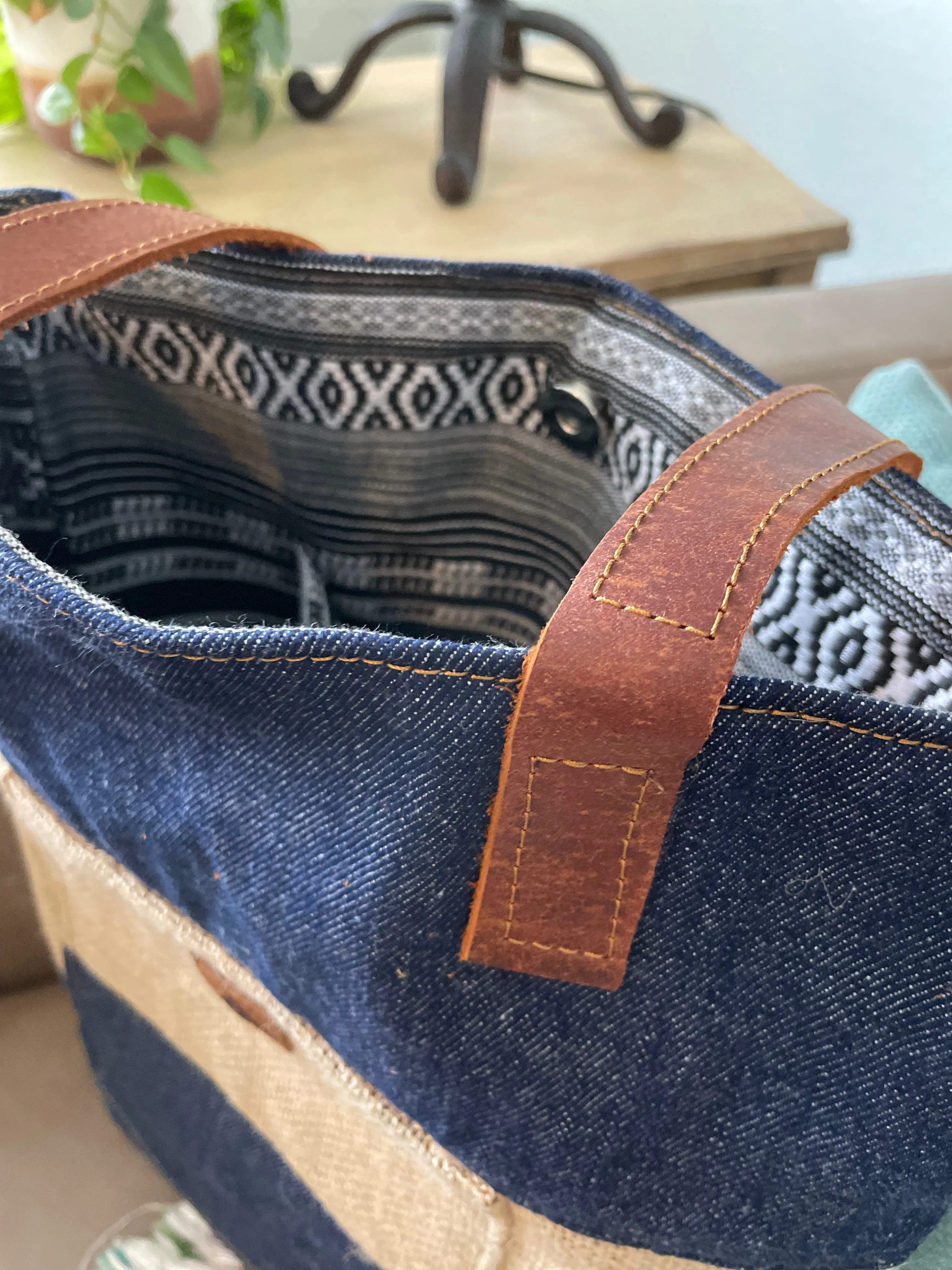 Denim & Burlap Bucket