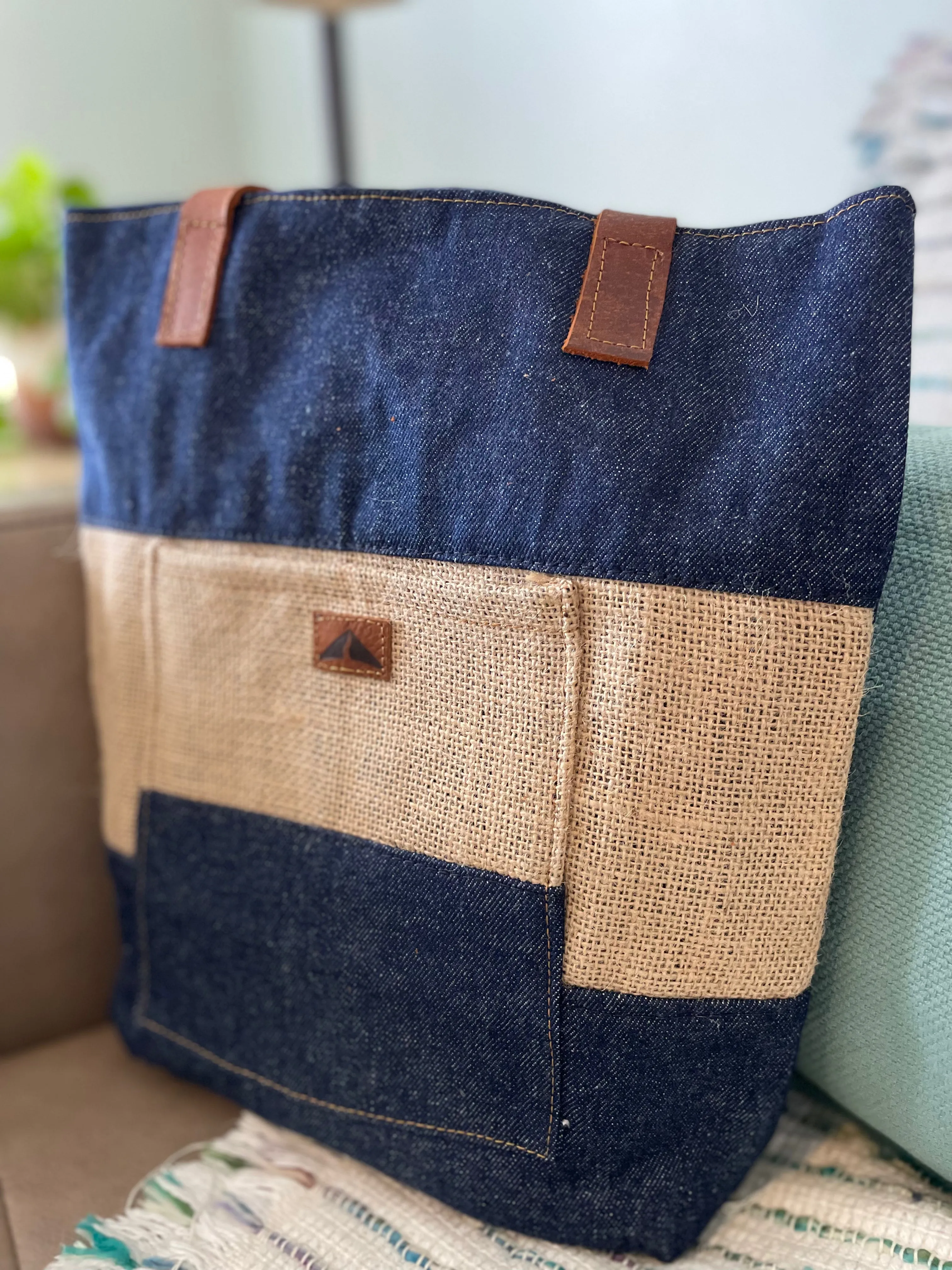 Denim & Burlap Bucket