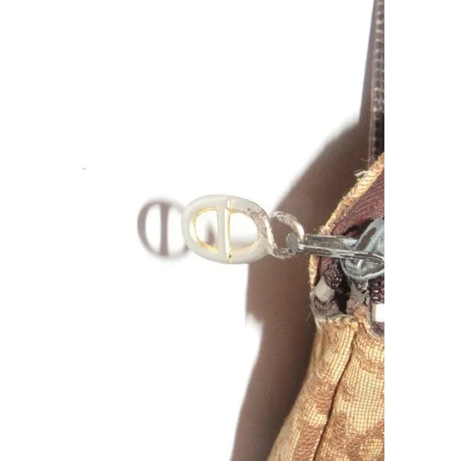 Dior Brown Trotter Print Top Handle Satchel w CD Patch