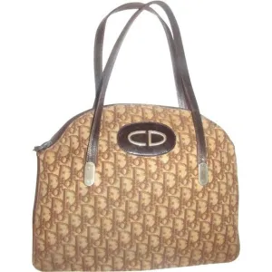 Dior Brown Trotter Print Top Handle Satchel w CD Patch