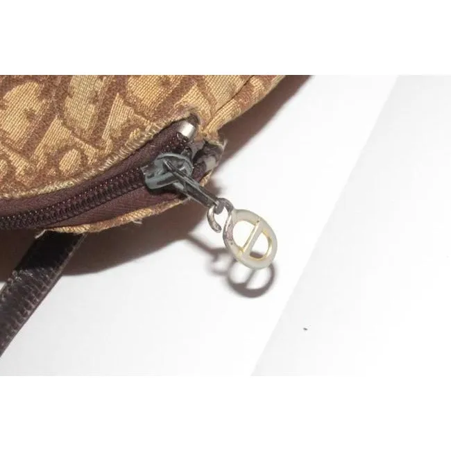 Dior Brown Trotter Print Top Handle Satchel w CD Patch