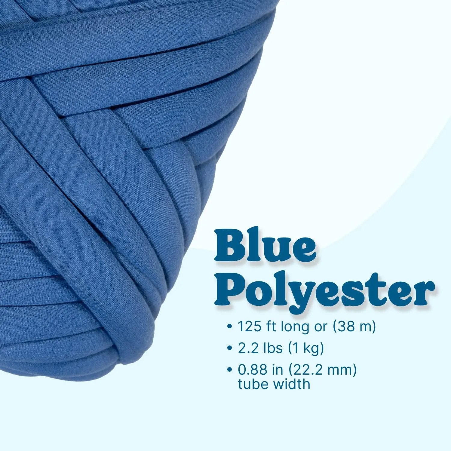 DIY, 2.2 LBS of Soft Polyester Bulky Yarn for Hand Knitting Blanket, Pillow, Handbag, Blue, 41.5 Yards, Arm Knitting Yarn for Chunky Braided Knot Throw Blanket, Weave Craft Crochet