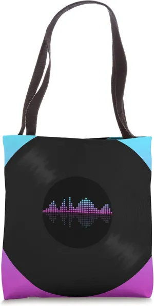 DJ Musician LP Art Vaporwave 90s Art Phonograph Record Vinyl Tote Bag