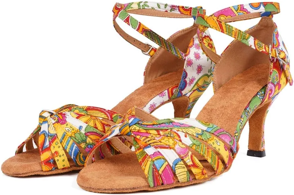 DKZSYIM Women's Professional Latin Dance Shoes Ballroom Wedding Performance Shoes,Model L354