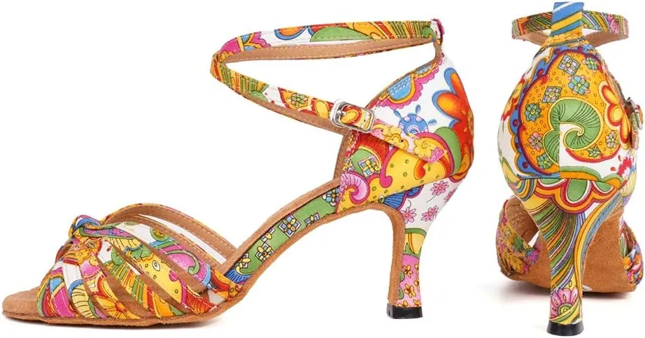 DKZSYIM Women's Professional Latin Dance Shoes Ballroom Wedding Performance Shoes,Model L354