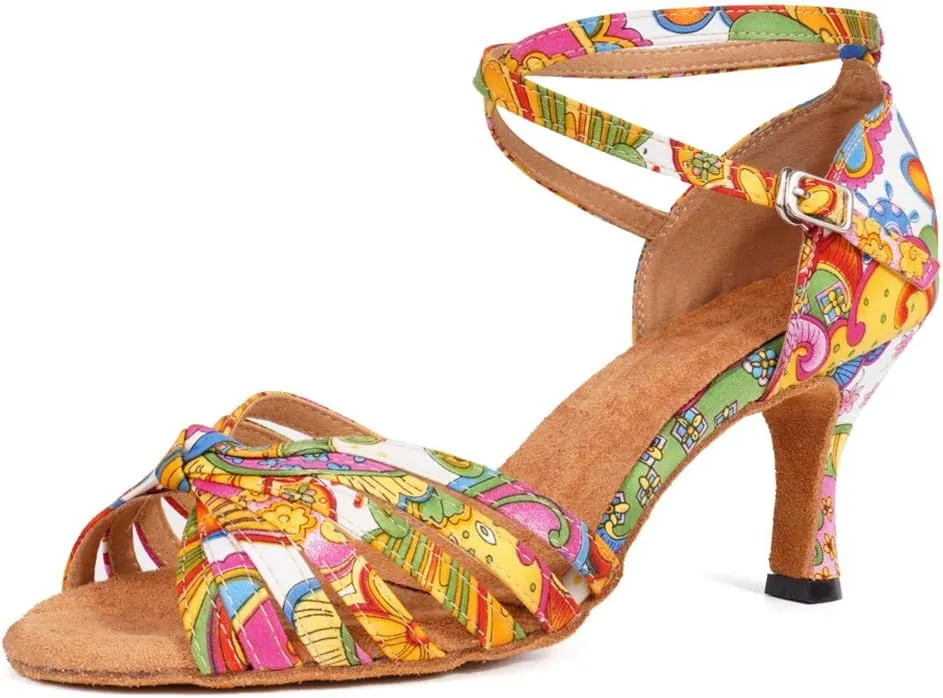 DKZSYIM Women's Professional Latin Dance Shoes Ballroom Wedding Performance Shoes,Model L354