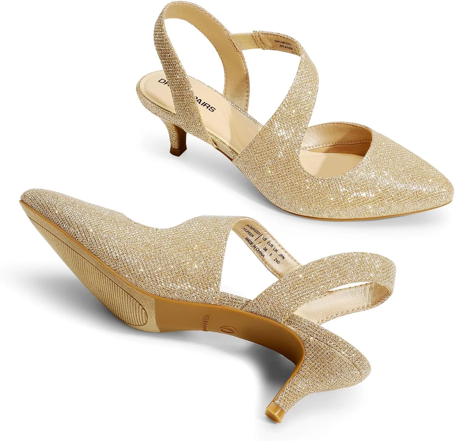 DREAM PAIRS Kitten Heels for Women Closed Toe Pointed Toe Low Heel Strappy Pumps Party Dance Wedding Dress Shoes for Women