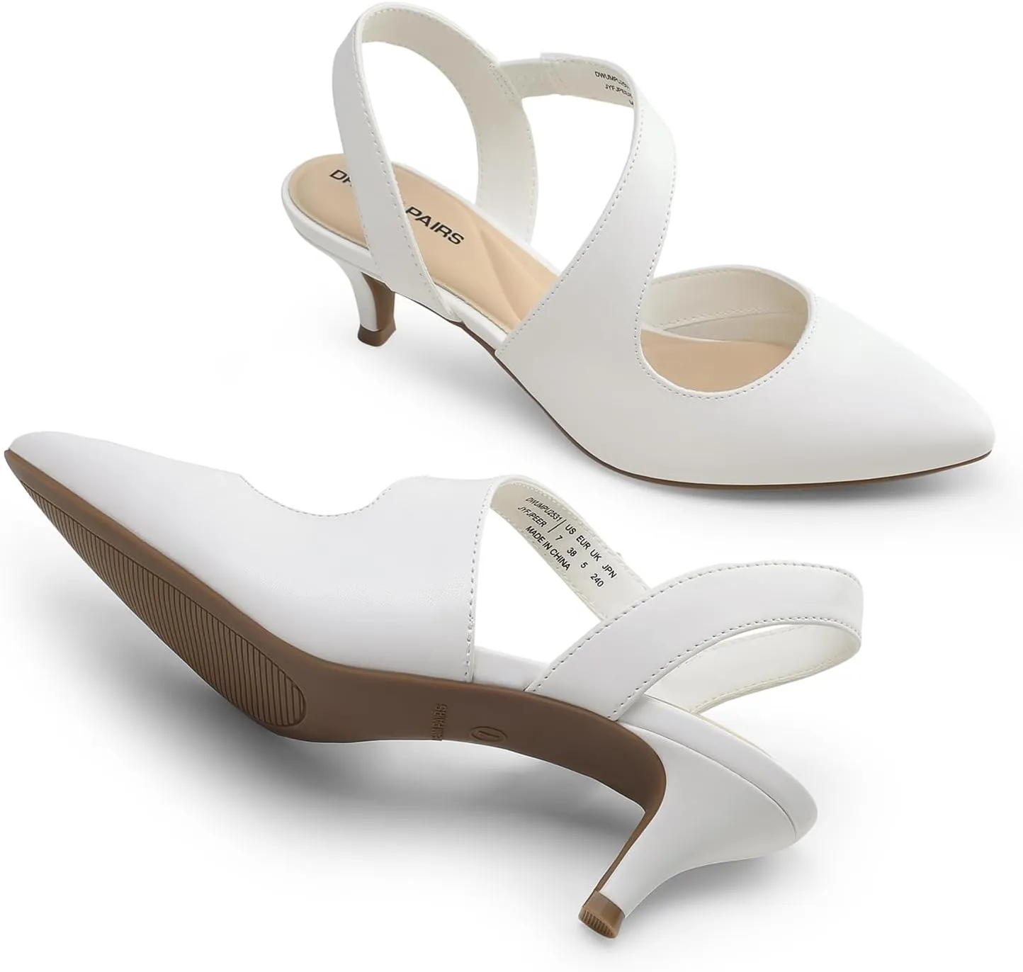 DREAM PAIRS Kitten Heels for Women Closed Toe Pointed Toe Low Heel Strappy Pumps Party Dance Wedding Dress Shoes for Women