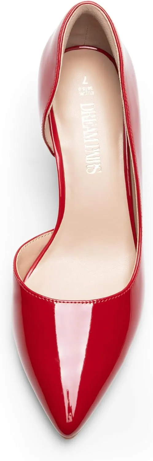 DREAM PAIRS Women's Dress High Heels Pumps Closed Pointed Toe Stiletto D'Orsay Shoes for Wedding Party