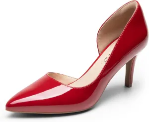 DREAM PAIRS Women's Dress High Heels Pumps Closed Pointed Toe Stiletto D'Orsay Shoes for Wedding Party