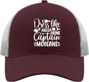 Dress Like A Sailor Drink Captain Morgans Hat Sports Hat Trucker Hats Women Gifts for Girlfriends Beach Hat
