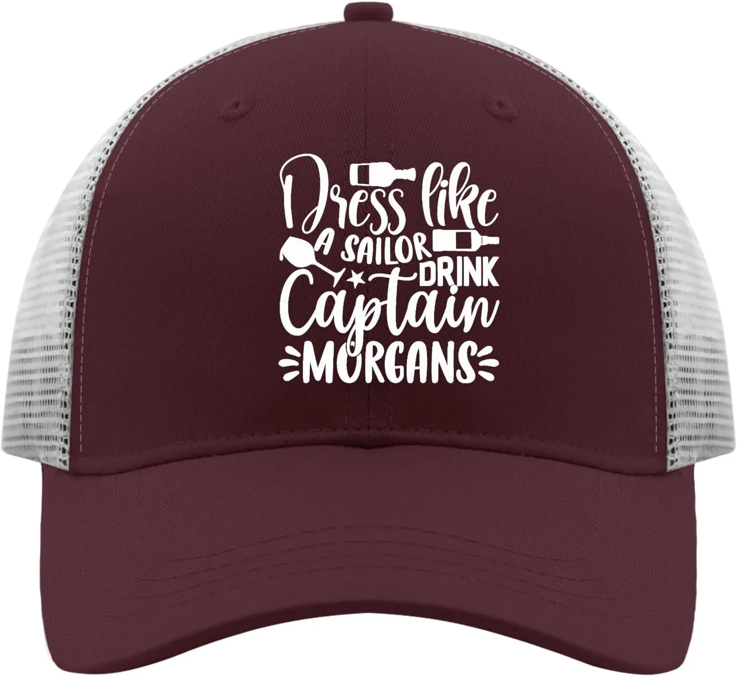 Dress Like A Sailor Drink Captain Morgans Hat Sports Hat Trucker Hats Women Gifts for Girlfriends Beach Hat