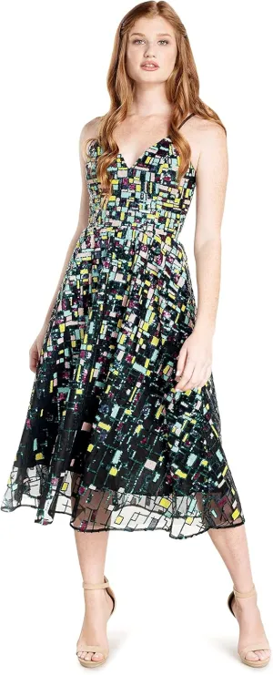 Dress the Population Women's Maren Fit and Flare Midi Dress