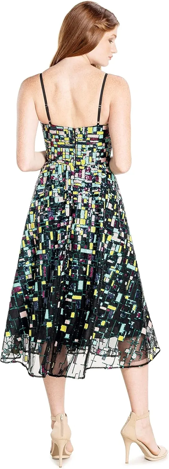Dress the Population Women's Maren Fit and Flare Midi Dress