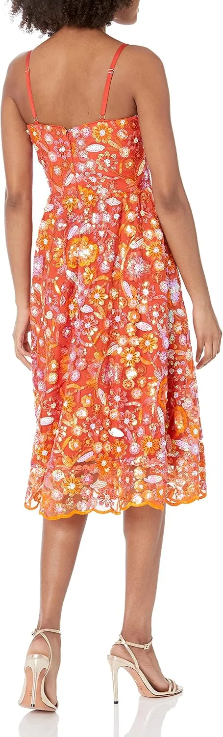Dress the Population Women's Maren Fit and Flare Midi Dress