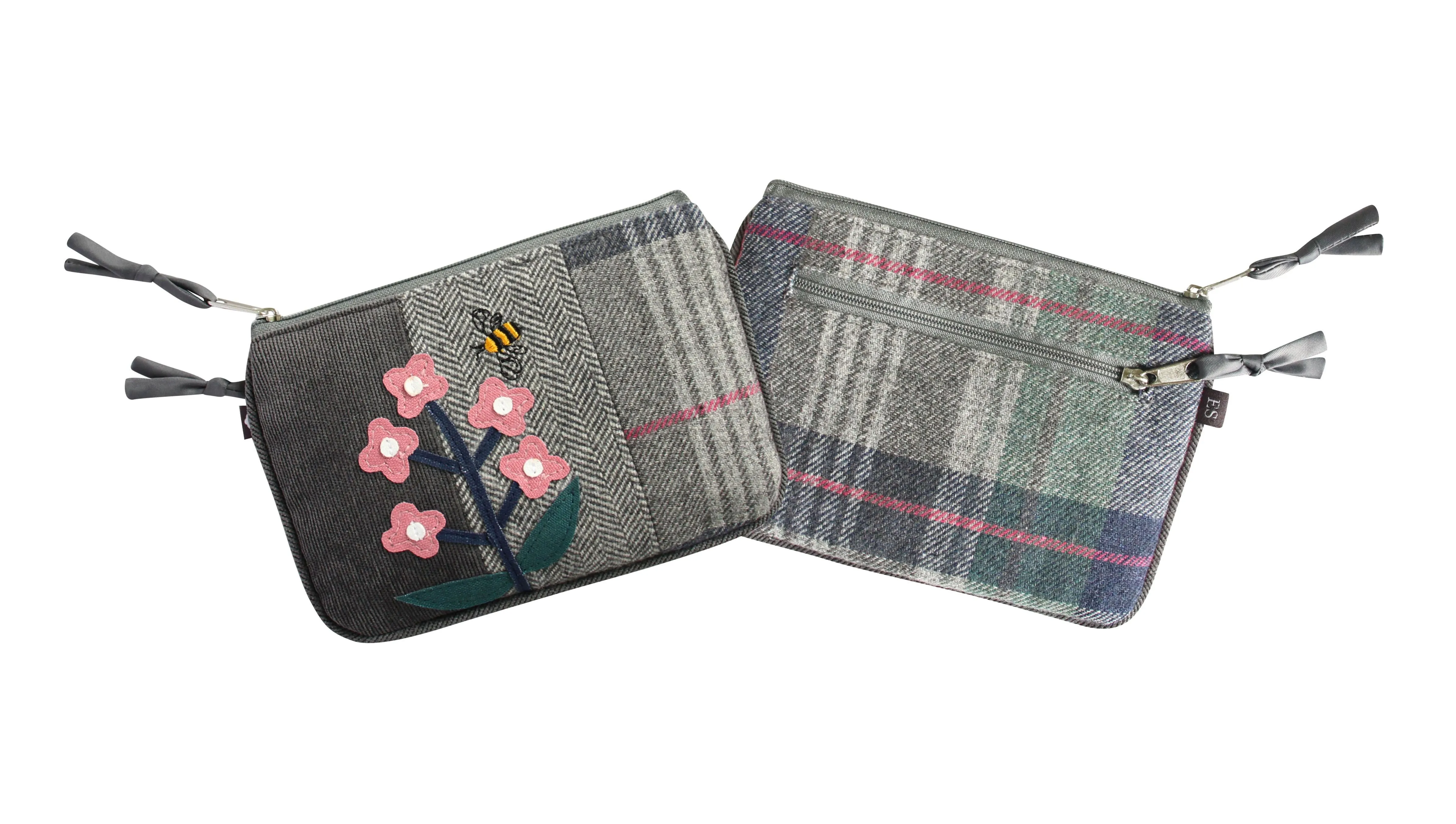 Earth Squared Tweed Applique Juliet Purses