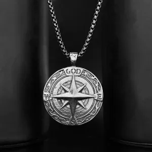 Eclipse Compass Black Mens Pendant