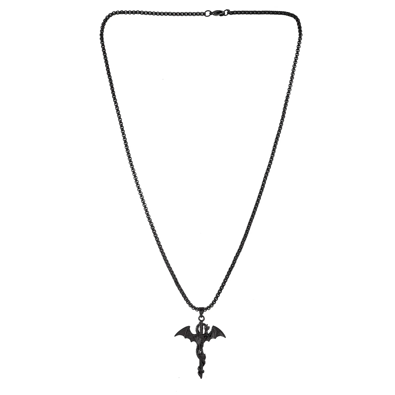 Eclipse Enigmatic Black Dragon Mens Pendant
