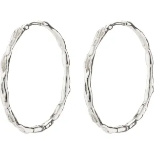 Eddy Recycled Organic Shaped Maxi Hoops - Silver Plated