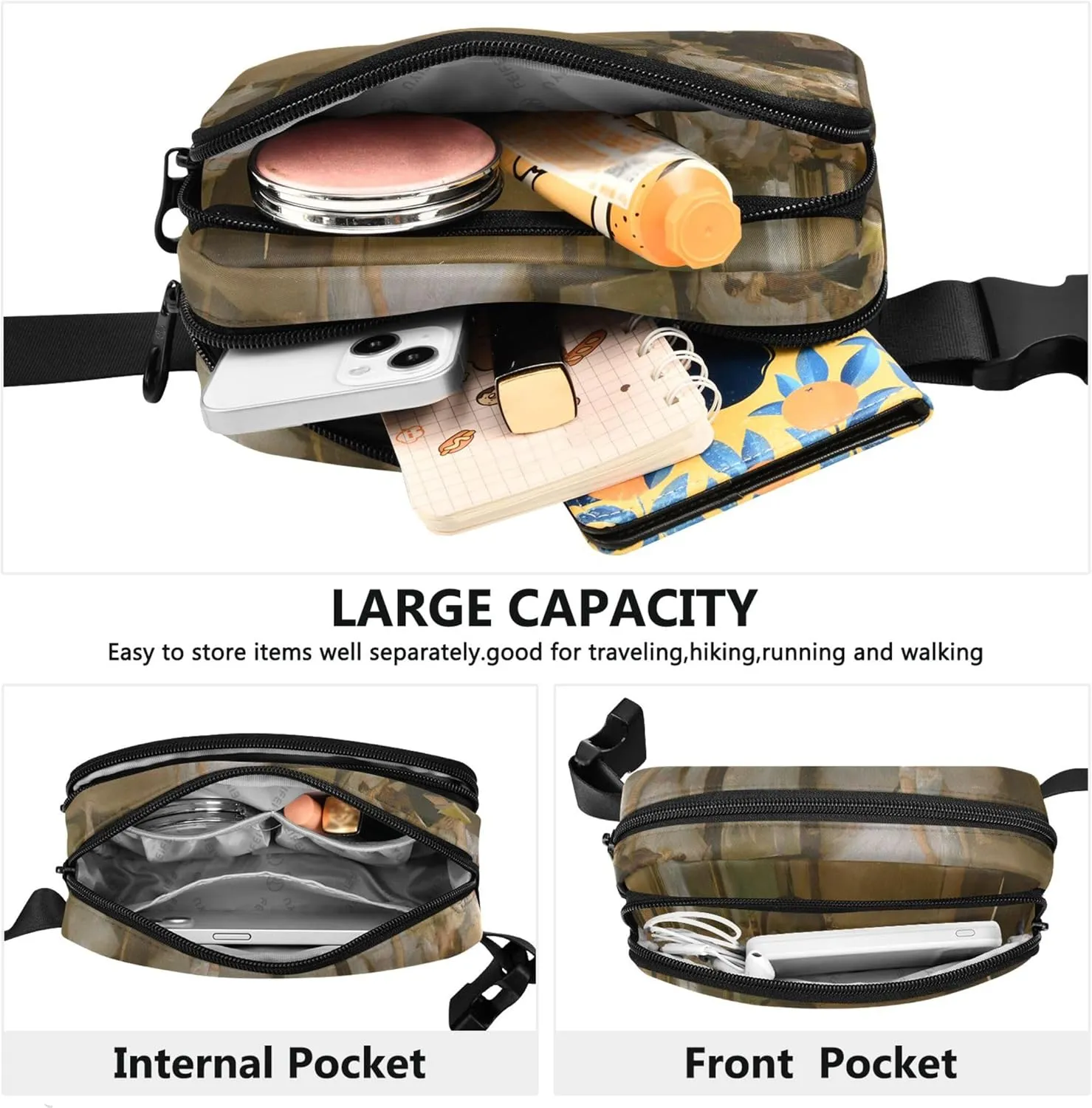 Edgar Degas Prints Dancers Womens Fanny Pack Funky Belt Bag Hip Pack Waterproof Cross Body Waist Pack
