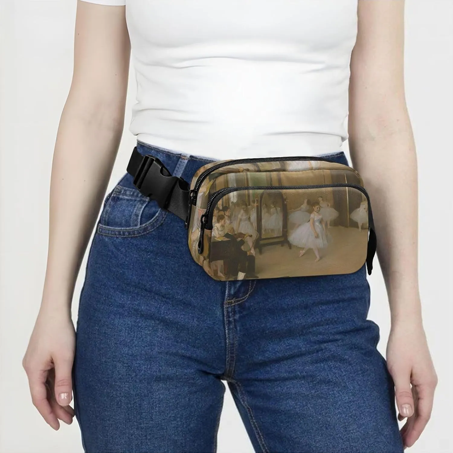 Edgar Degas Prints Dancers Womens Fanny Pack Funky Belt Bag Hip Pack Waterproof Cross Body Waist Pack