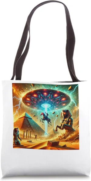Egypt UFO Alien General Storm Graphic Tote Bag