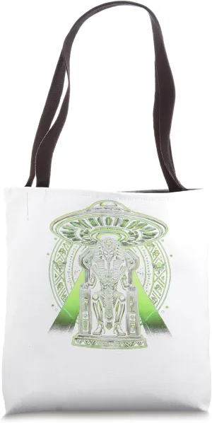 Egypt UFO Alien Pharaoh Throne Glow Graphic Tote Bag