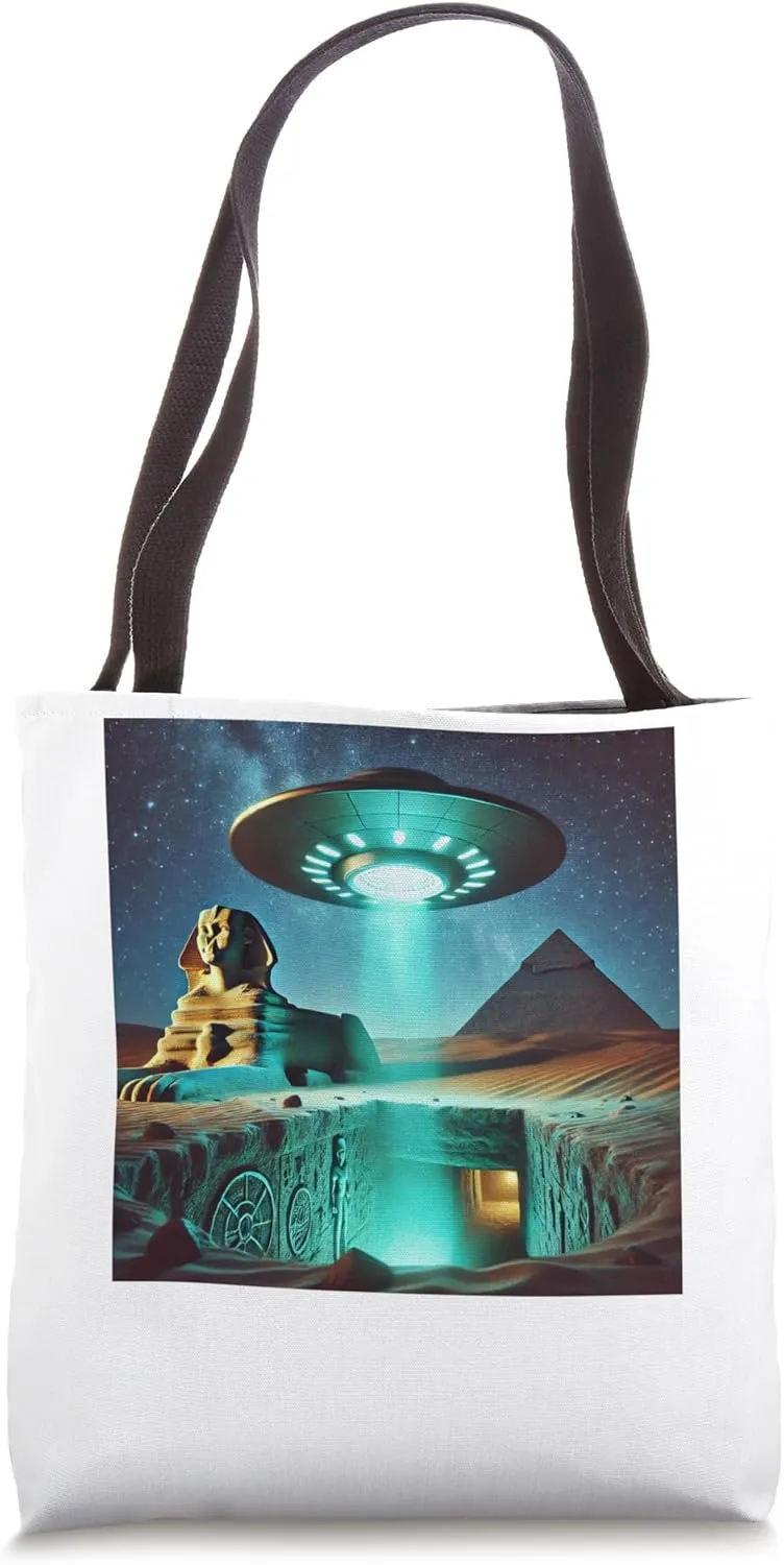 Egypt UFO Chamber Hidden Beneath Ancient Sphinx Tote Bag