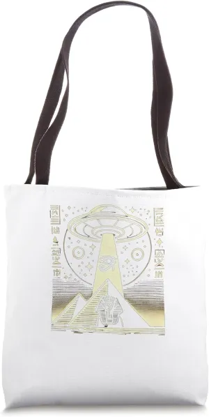 Egypt UFO Eye Of Ra Light Beam Cosmic Graphic Tote Bag