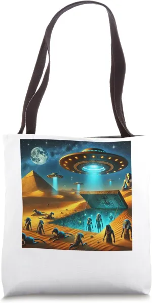 Egypt UFO Hatch Robotic Scarabs Graphic Tote Bag