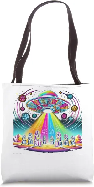 Egypt UFO Lights Reveal Ancient Obelisks Graphic Tote Bag