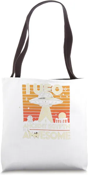 Egypt UFO Mysterious Light Over Ancient Land Graphic Tote Bag