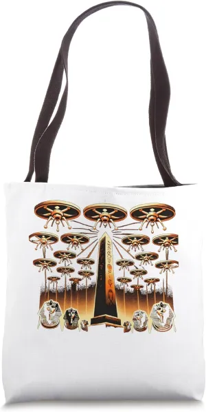 Egypt UFO Obelisk Watch Orange Light Graphic Tote Bag