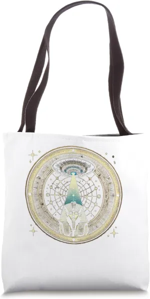 Egypt UFO Over Monolith With Blue Inscriptions Graphic Tote Bag