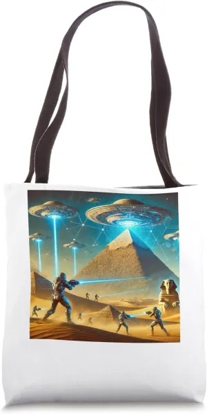 Egypt UFO Priest Activates Obelisk Defense Beam Tote Bag